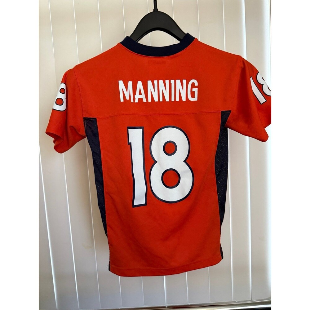 Youth Denver Broncos Peyton Manning NFL Jersey Orange Navy Size S *Read* - Picture 5 of 9